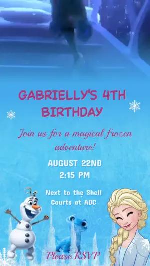 Animated Frozen Birthday Video Invitation Template