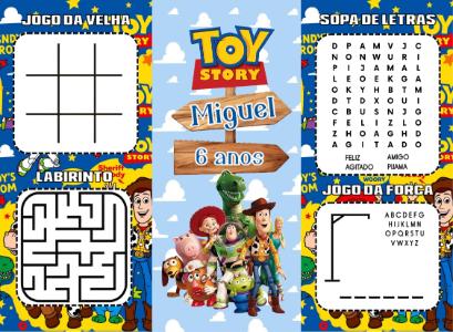 Revistinha de Atividades Toy Story para Festa Infantil Editável