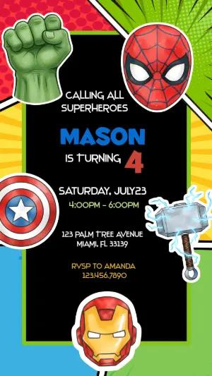Superhero Birthday Invitation | Editable Comic Book Style Template