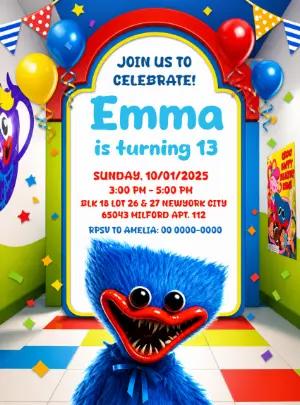 Poppy Playtime Birthday Invitation | Editable Template