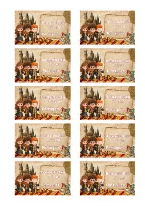 Etiqueta Escolar Harry Potter Infantil Editável