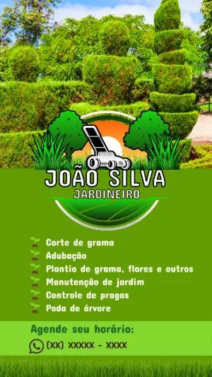 Cartão de Visita Jardineiro Profissional para Editar Online