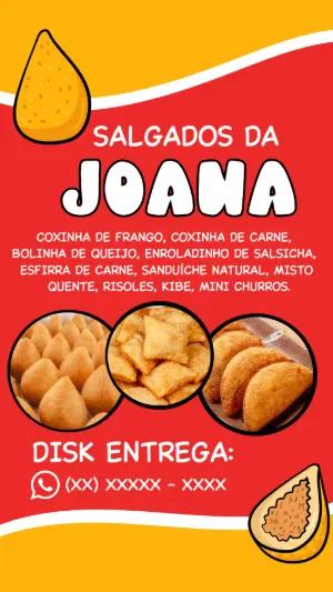 Cartaz de Salgados para Delivery para Editar Online