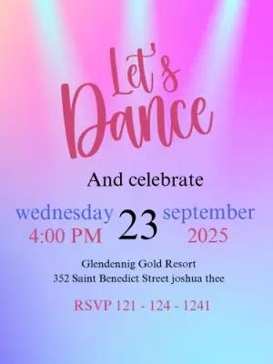 Let's Dance Birthday Invitation with Spotlights to Edit Online