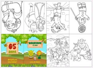 Lembrancinha Livro de Colorir Shrek para Editar e Imprimir