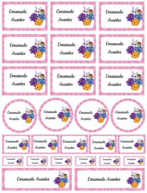 Etiquetas Escolares Bichinhos Fofos Modelo para Editar