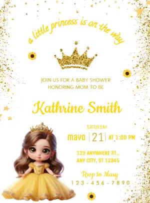 Editable Little Princess Baby Shower Invitation Template