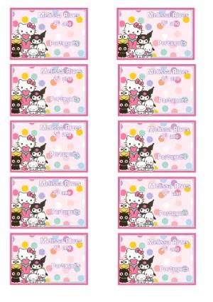 Etiqueta Escolar Hello Kitty e Amigos Fofa para Editar