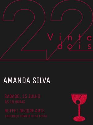 Convite Aniversário Minimalista com Idade Editável Online