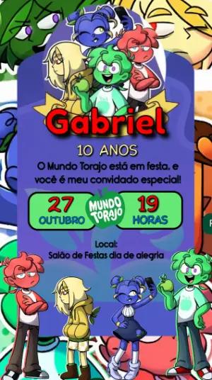 Convite de Aniversário Mundo Torajo Colorido para Editar