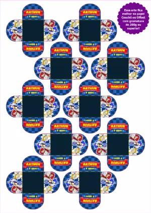 Forminha Docinhos Aniversário Sonic para Editar Online