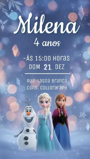 Convite Digital Frozen Aventura Congelante Editável