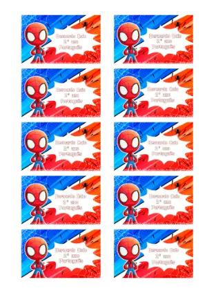 Etiqueta Escolar Homem-Aranha Infantil para Editar e Imprimir