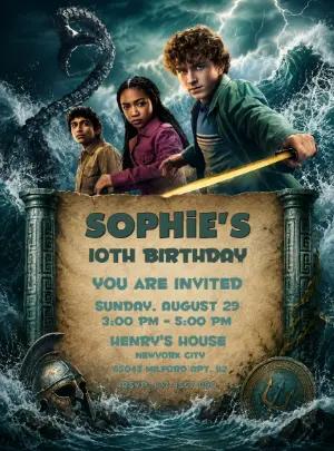 Percy Jackson Birthday Invitation | Editable Template for an Epic Party