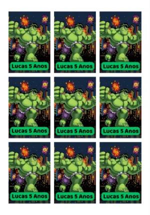 Tag de Aniversário Hulk Editável Online para Imprimir