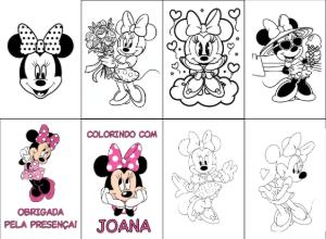Livrinho de Colorir Minnie Mouse Editável para Imprimir