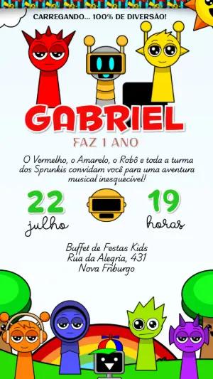 Convite Digital Aniversário Tema Robôs e Monstros Editável