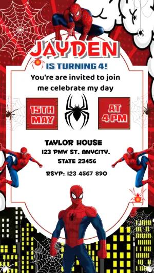 Editable Superhero Birthday Party Invitation Template