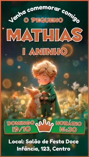 Convite Aniversário O Pequeno Príncipe para Editar Online