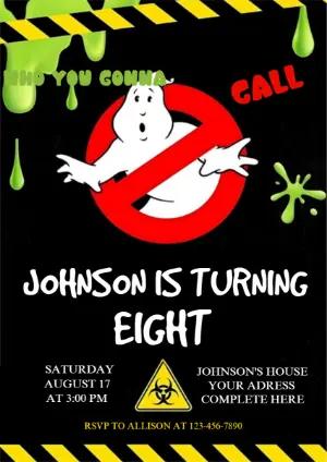 Ghostbusters Birthday Invitation Editable Template