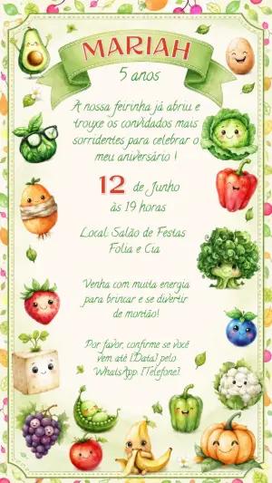 Convite de Aniversário Quitandinha das Frutinhas Editável