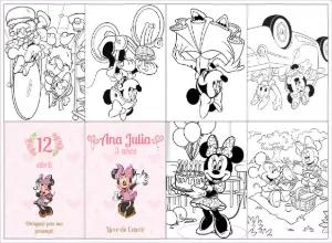 Lembrancinha Minnie Mouse: Livro de Colorir para Editar Online