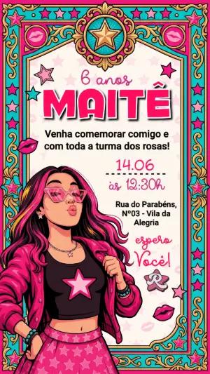 Convite de Aniversário Emily Vick para Editar