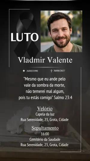 Comunicado de Falecimento Editável com Foto para Homenagem