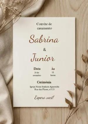 Convite de Casamento Rústico Elegante para Editar