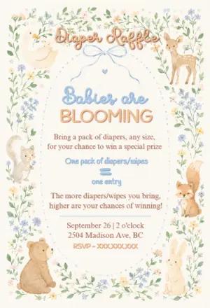 Editable Diaper Raffle for Woodland Baby Shower