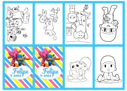Mini Livro de Atividades Pocoyo com Atividades para Colorir Editável