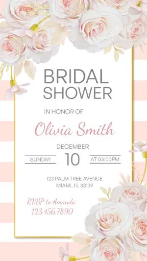 Elegant Floral Bridal Shower Invitation Template to Edit