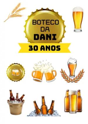 Topper de Bolo Festa Boteco Editável para Imprimir