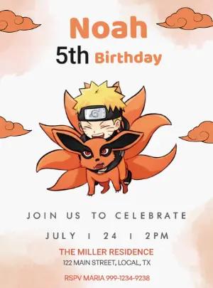 Naruto Themed Birthday Invitation | Editable Digital Template