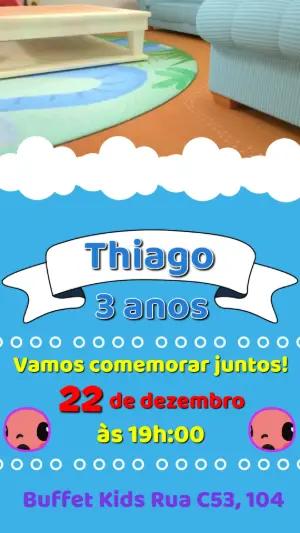 Convite Animado Aniversário Cocomelon para Editar Online