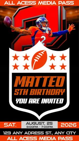 American Football Media Pass Birthday Patrick Surtain II