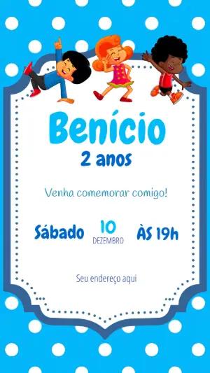 Convite Aniversário 3 Palavrinhas com Personagens para Editar