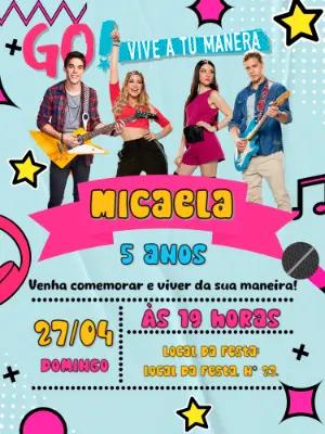 Convite de Aniversário Go! Vive a tu manera para Editar Online