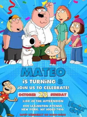 Editable Family Guy Birthday Invitation for Your Party