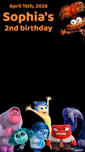 Colorful Inside Out Birthday Photo Frame Editable