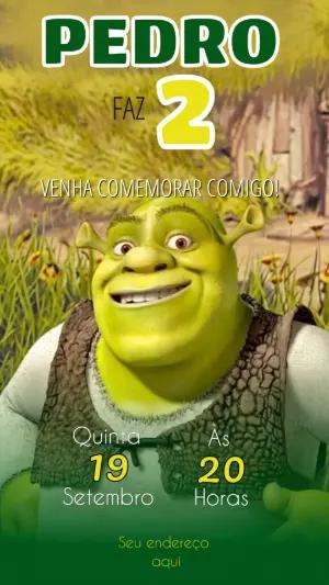 Vídeo Convite Animado Aniversário Shrek para Editar Online