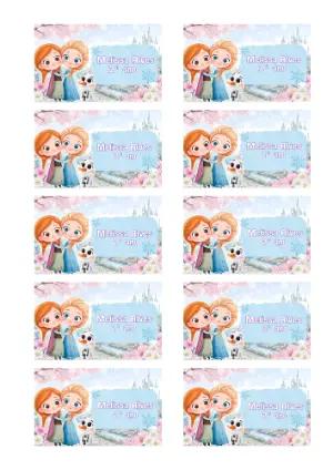 Etiqueta de Aniversário Frozen Editável para Personalizar