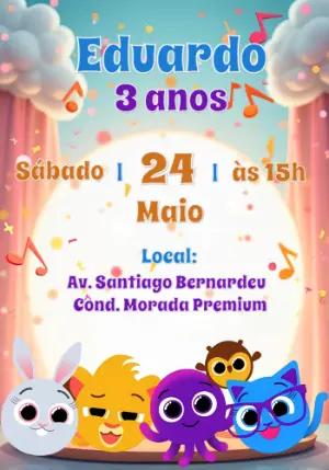 Convite de Aniversário Bolofofos Editável Online