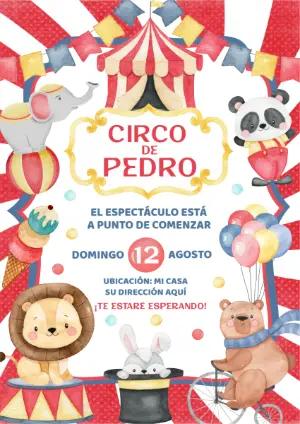 Invitación de cumpleaños Circo