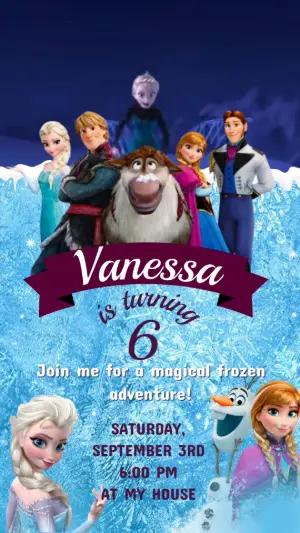 Animated Frozen Birthday Invitation Video Template