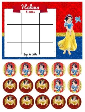 Lembrancinha Jogo da Velha Branca de Neve para Editar
