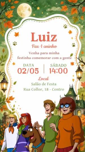 Convite de Aniversário Scooby-Doo: Modelo Digital Editável