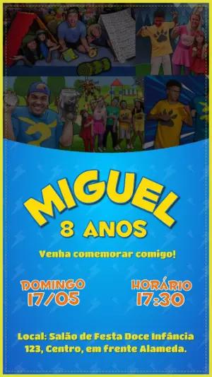 Convite Animado Aniversário Aventureiros para Editar Online