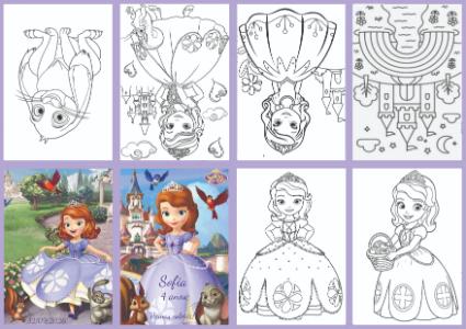 Livrinho de Colorir Princesa Sofia Editável para Festa Infantil