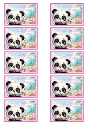 Etiqueta Escolar Panda Fofo Editável para Material